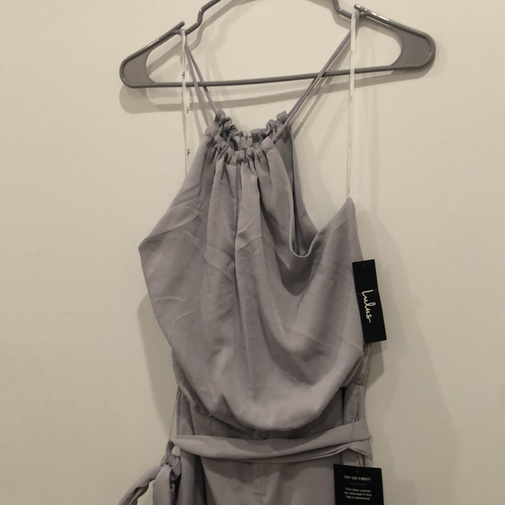 Lulu’s NWT Dance With You Light Grey Jumpsuit 🔥 Highly rated and sold out! - Picture 6 of 12